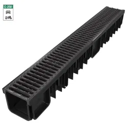 Канал Devorex отводнителен с чугунена решетка 90х130 мм, 0.5 м, 250 kN, Xdrain