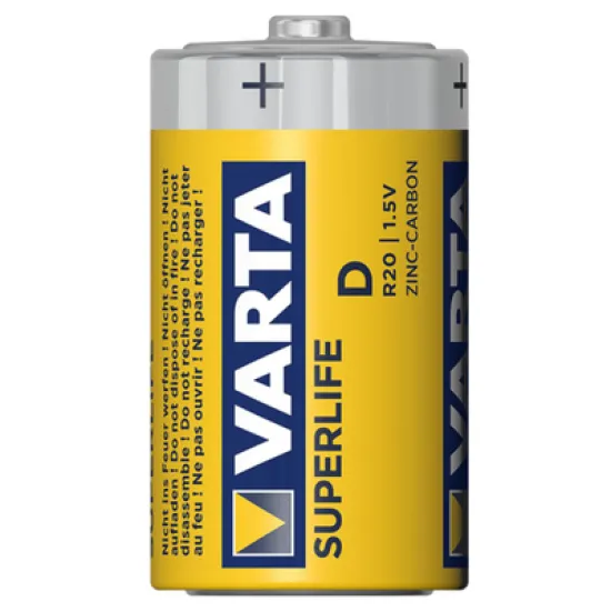 Батерия Varta кръгла цинкова R20/D 1.5 V, Superlife D