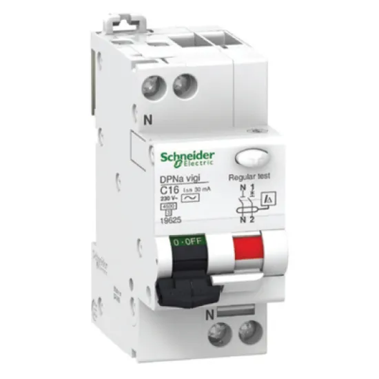 Дефектнотокова защита Schneider Electric с прекъсвач 1P+N  16 A, 30 mA, 4.5 kA, Acti 9 iDPN Vigi