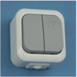 Ключ Naiden Kirov електрически противовлажен сериен открит монтаж, сх. 5, 10 A, сив, Euro Waterproof