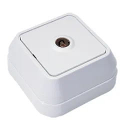 Розетка Makel за кабелна телевизия  открит монтаж, 20 IP, бял