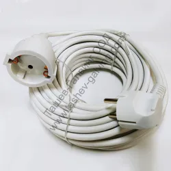 Удължител Makalon кабелен с PVC изолация 1 гнездо, 15 м, бял, 3х1 мм2