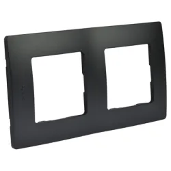 Рамка Legrand декоративна за ключове и контакти 2 модула, черна, Niloe