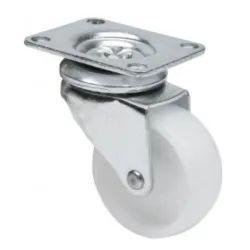 Колело Alex мебелно завиващо с планка полипропиленово с полипропиленов бандаж 60 мм, 60 кг, Z-White BP 2-0042