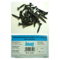 Винт Knauf самонарезен за гипсфазер 1000 бр./кутия 3.9х22 мм, ситна, тромпетна, PH, Vidiwall
