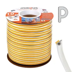 Лента Magus уплътнителна за дограма, Р-образна гумена, 100 м, бяла