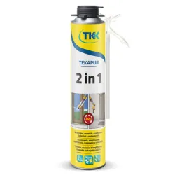 Пяна TKK полиуретанова пистолетна за изолационни материали 800 мл, Tekapur 2 in 1 Пяна TKK полиуретанова пистолетна за изолационни материали 800 мл, Tekapur 2 in 1