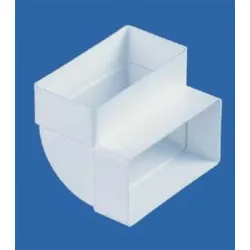 Коляно Vents за въздуховод PVC вертикално 110x55/110x55 мм, бяло
