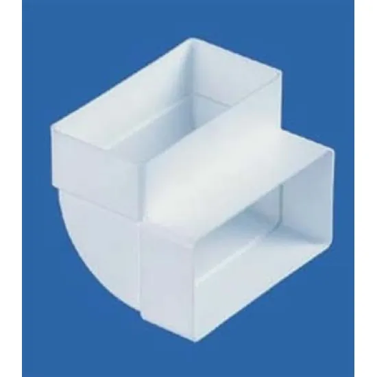 Коляно Vents за въздуховод PVC вертикално 110x55/110x55 мм, бяло Коляно Vents за въздуховод PVC вертикално 110x55/110x55 мм, бяло