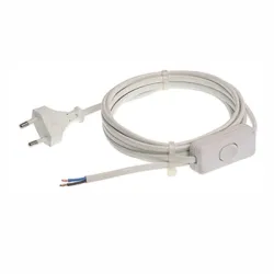 Кабел as - Schwabe 2x0.75 кв.мм, 3м, H03VVH2-F, бял Кабел as - Schwabe 2x0.75 кв.мм, 3м, H03VVH2-F, бял