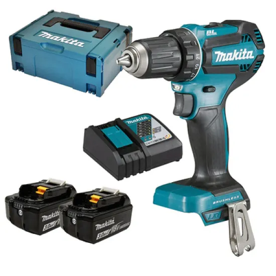 Винтоверт Makita акумулаторен безчетков 18 V, 3 Ah, 50 Nm, 1.5-13 мм, DDF485RFJ