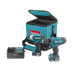 Комплект Makita акумулаторни инструменти DF331D, TD110D, 10.8 V, 1.5 Ah, CLX201X Комплект Makita акумулаторни инструменти DF331D, TD110D, 10.8 V, 1.5 Ah, CLX201X
