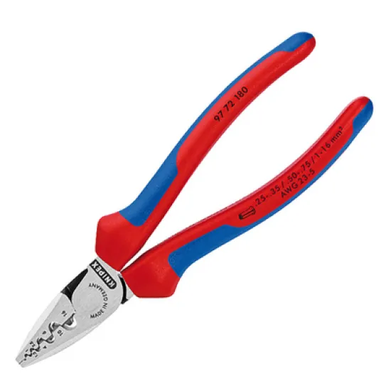 Клещи Knipex кербовъчни за кабелни накрайници 180 мм, 97 72 180 Клещи Knipex кербовъчни за кабелни накрайници 180 мм, 97 72 180
