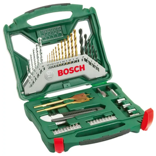 Накрайник бит Bosch комплект със свредла 50 бр., 1/4, X-Line Titanium