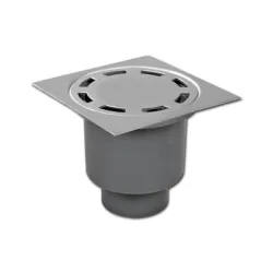 Сифон Agriya подов с долно оттичане пластмасов, с клапа 100х100 мм, ф 50 мм, квадратна решетка, 852