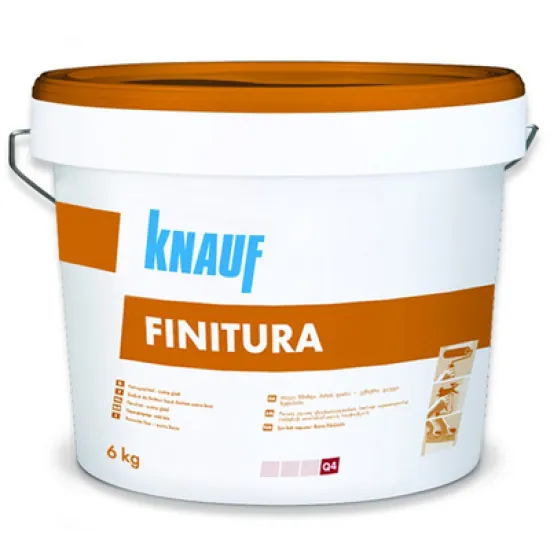 Шпакловка Knauf за гипскартон готова, фина 6 кг, оранжев, Finitura