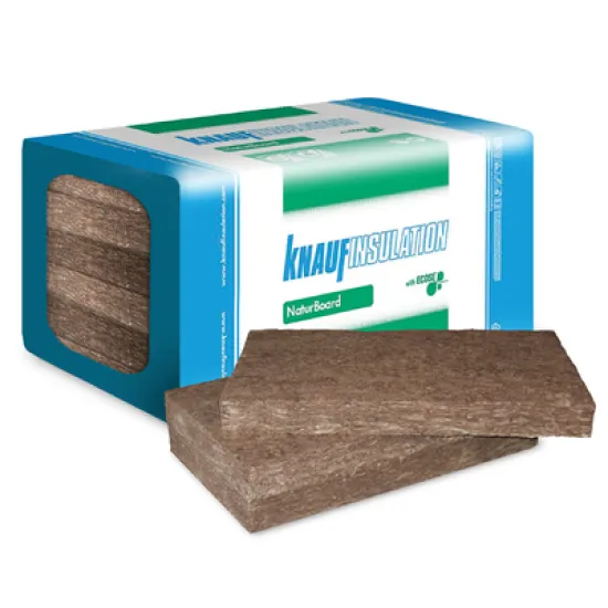 Каменна вата Knauf Insulation за стени и покрив  40x600x1000 мм, 9 м2/опак., NaturBoard FIT PLUS