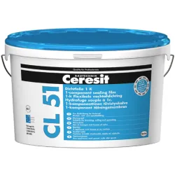 Мембрана Henkel хидроизолационна за вътрешно приложение еластична 5 кг, сива, Ceresit CL 51 Мембрана Henkel хидроизолационна за вътрешно приложение еластична 5 кг, сива, Ceresit CL 51