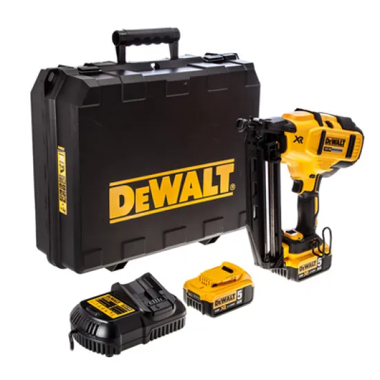 Такер DeWALT акумулаторен  18 V, 5 Ah, за гвоздеи тип 16GA - 32-63 мм, DCN660P2