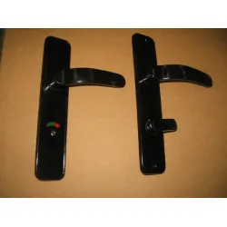 Дръжка Metal реверсивна за сервизна брава с цял шилд 220х40 мм, 70 мм, черна, Standart