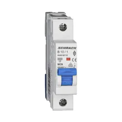 Прекъсвач Schrack Technik автоматичен еднополюсен за DIN шина 10 A, 230 V, 6 kA, крива B, 1P, Amparo Прекъсвач Schrack Technik автоматичен еднополюсен за DIN шина 10 A, 230 V, 6 kA, крива B, 1P, Amparo