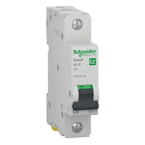 Прекъсвач Schneider Electric автоматичен еднополюсен за DIN шина 20 A, 230 V, 6 kA, крива C, 1P, Easy 9