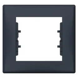 Рамка Schneider Electric декоративна за ключове и контакти 1 модул, графит, Sedna