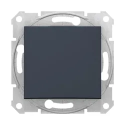 Ключ Schneider Electric електрически интериорен кръстат с механизъм и монтажна рамка скрит монтаж, сх. 7, 10 A, 2300 W, графит, Sedna Ключ Schneider Electric електрически интериорен кръстат с механизъм и монтажна рамка скрит монтаж, сх. 7, 10 A, 2300 W, графит, Sedna