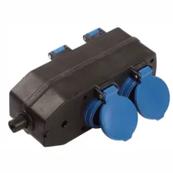 Разклонител as - Schwabe електрически без кабел 4 гнезда, черен