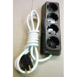 Разклонител Todi електрически  4 гнезда, 2 м, 3x1.5 мм2, ШВПС-В / H05VV-F, черен