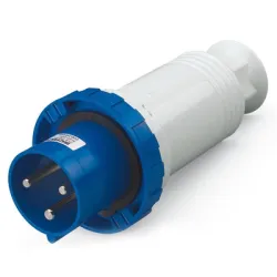 Щепсел Scame промишлен мобилен монофазен 125 A, 230 V, 2P+E, син, IEC309 Щепсел Scame промишлен мобилен монофазен 125 A, 230 V, 2P+E, син, IEC309