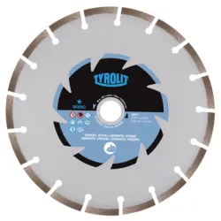 Диск Tyrolit диамантен за сухо рязане на гранит, мрамор и скални материали 300x254x2.6 мм, 10 мм, Basic* DCH