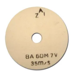 Диск ZAI керамичен за шлайфане от бял електрокорунд 200x40x16 мм, прав профил, 8A 60 M V