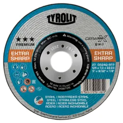 Диск Tyrolit карбофлексен за шлайфане на метал и неръждаема стомана 125х22.2х7 мм, Premium *** Cerabond Диск Tyrolit карбофлексен за шлайфане на метал и неръждаема стомана 125х22.2х7 мм, Premium *** Cerabond