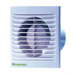 Вентилатор Domovent за стенен монтаж квадратен 16 W, 179 м3/ч, 176х176х114 мм, ф 125 мм, бял, 125 S/S1