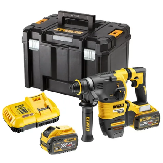 Перфоратор DeWALT акумулаторен безчетков SDS-plus, 54 V, 3 Ah, 3.5 J, DCH333X2