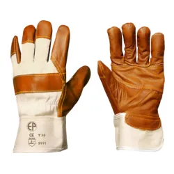 Ръкавици Eurotechnique докерски от телешка кожа и плат размер 10, кафяви, 270