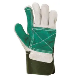 Ръкавици Eurotechnique докерски от телешки велур и плат размер 10, зелени, 154