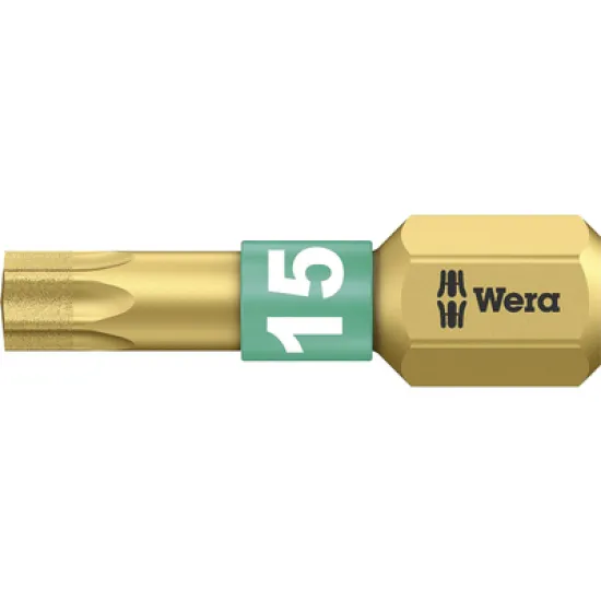 Накрайник бит Wera TX Torx торсионен, с покритие TX 15, 1/4'', 25 мм, 867/1 BDC