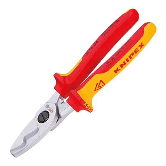 Ножица Knipex за кабели Cu-Al изолирана до ф 20 мм, 220 мм, Cable Shears