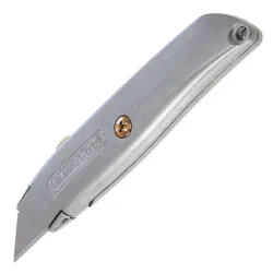 Нож Stanley макетен метален с трапецовидно прибиращо се острие 155х19 мм Нож Stanley макетен метален с трапецовидно прибиращо се острие 155х19 мм