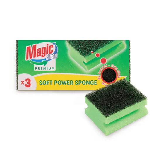 Гъба Magic clean домакинска к-кт  3 бр., Premium Soft Power