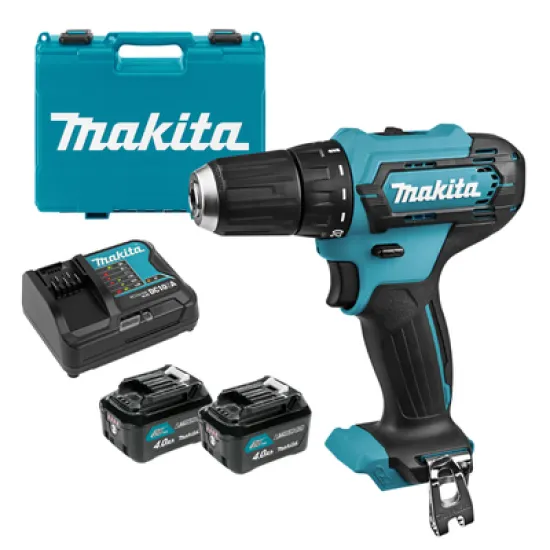 Акумулаторен винтоверт Makita с колекторен двигател   с 2 батерии и зарядно, 12 V, 4 Ah, 30 Nm, 0.8-10 мм DF333DSME