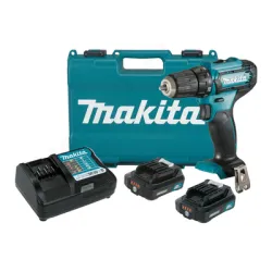 Акумулаторен винтоверт Makita с колекторен двигател с 2 батерии и зарядно, 12 V, 1.5 Ah, 30 Nm, 0.8-10 мм, DF333DWYE Акумулаторен винтоверт Makita с колекторен двигател с 2 батерии и зарядно, 12 V, 1.5 Ah, 30 Nm, 0.8-10 мм, DF333DWYE