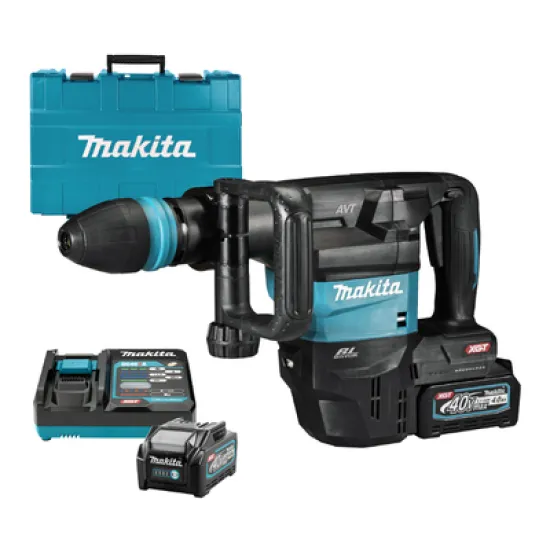 Къртач Makita акумулаторен   с 2 батерии и зарядно, SDS-max, 40 V, 4 Ah, 9.4 J HM001GM201