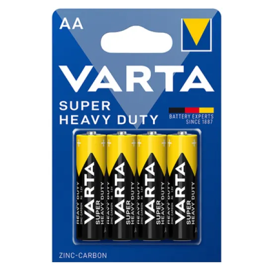 Батерия Varta кръгла цинкова  1.5 V, AA/LR06, 4 бр., Super Heavy Duty