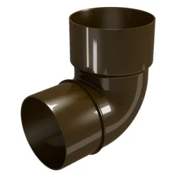 Коляно Devorex за водосточни тръби ф 80 мм, 87 °, кафяво, PVC, Classic 120