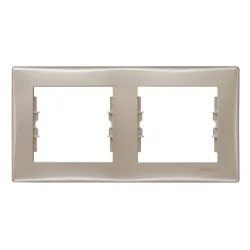 Декоративна рамка Schneider Electric за ключове и контакти два модула   титан, 156х80x7 мм Sedna