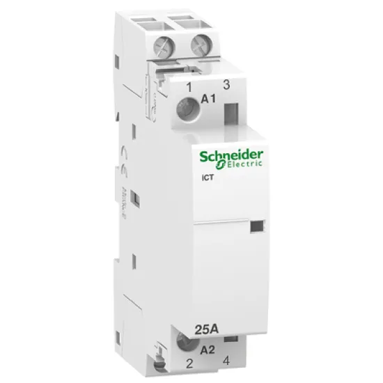 Контактор Schneider Electric модулен автоматичен  2P, 2 NO, 230 V, 25 A, Acti 9 iCT