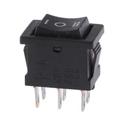 Ключ Vemark за електроуреди клавишен с 3 позиции и 6 извода скрит монтаж, 6 A, черен Ключ Vemark за електроуреди клавишен с 3 позиции и 6 извода скрит монтаж, 6 A, черен